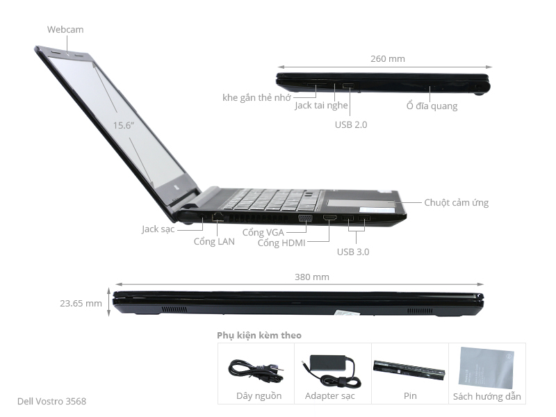 Dell Vostro 3568 i5 7200U/4GB/1TB/2GB M420/Win10/(P63F002)