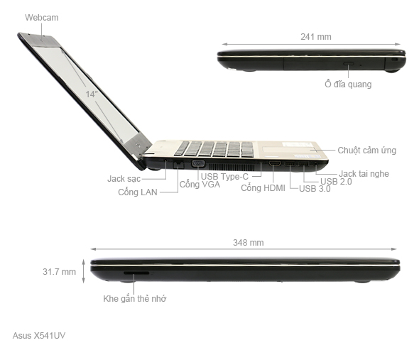 Asus X441UA i5 6200U/4GB/500GB/Win10/(WX055T)