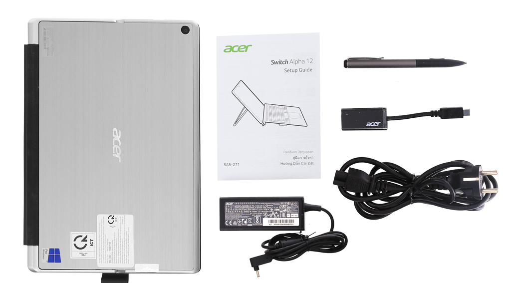 Bộ sản phẩm gồm: Dây nguồn, Sách hướng dẫn, Bút cảm ứng ( + 1 ngòi backup + pinAAA ) , Thùng máy, Adapter sạc, Cáp ( USB-C to HDMI )