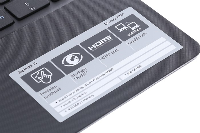 Laptop Acer ES1 533 N4200/4GB/500GB/Win10/(NX.GFTSV.003) Màu Đen