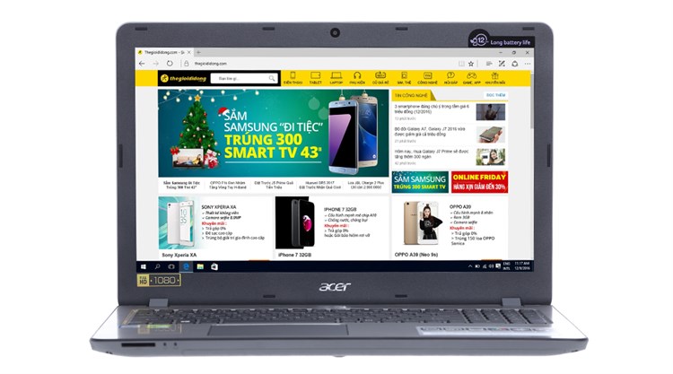 Laptop Acer Aspire F5 573G 55HV i5 7200U/4GB/500GB/2GB 940MX/Win10 Màu Bạc