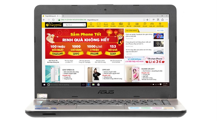 Laptop Asus X441SA N3710/4GB/500GB/Win10 Màu Đen