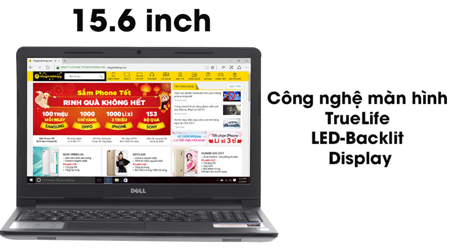 Laptop Dell Inspiron 3567 i3 6006U/4GB/1TB/Win10/(P63F002)