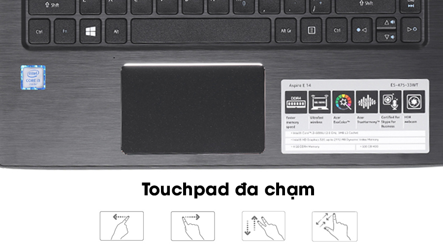 Laptop Acer Aspire E5 475 33WT i3 6006U/4GB/500GB/Win10/(NX.GCUSV.002)