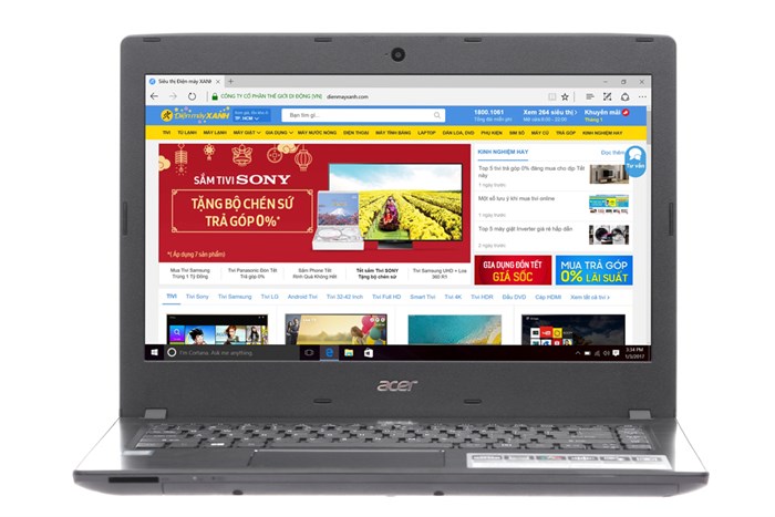 Laptop Acer Aspire E5 475 33WT i3 6006U/4GB/500GB/Win10/(NX.GCUSV.002) Màu Xám