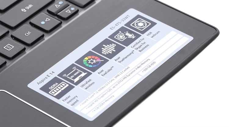 Laptop Acer Aspire E5 475 33WT i3 6006U/4GB/500GB/Win10/(NX.GCUSV.002) Màu Xám