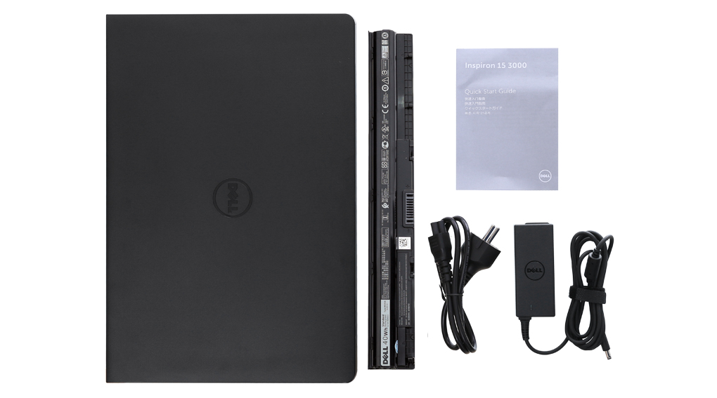 Bộ sản phẩm gồm: Pin, Dây nguồn, Sách hướng dẫn, Thùng máy, Sạc Laptop Dell