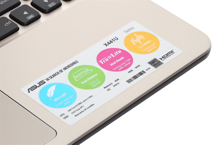 Laptop Asus X441UA i5 7200U/4GB/500GB/Win10/(GA056T) Màu Đen