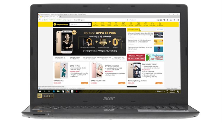 Laptop Acer Aspire E5 575 32X6 i3 7100U/4GB/128GB/Win10/(NX.GE6SV.010) Màu Đen