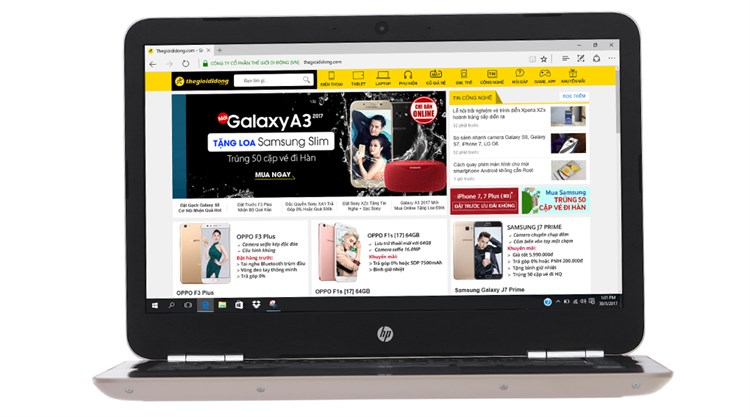 Laptop HP Pavilion 14 AL103TU i3 7100U/4GB/500GB/Win10/(Y4G07PA) Màu Vàng đồng