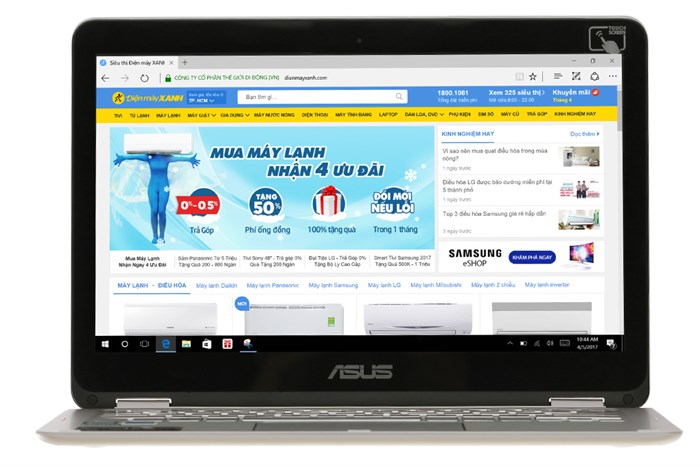 Laptop Asus UX360CA M3 7Y30/4GB/256GB/Win10/(C4234T) Màu Vàng đồng