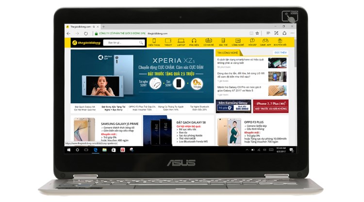 Laptop Asus UX360CA M3 7Y30/4GB/256GB/Win10/(C4234T) Màu Vàng đồng