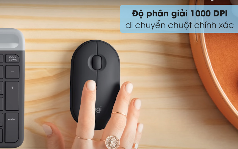 Bộ Bàn Phím Chuột Không Dây Logitech MK470 Đen - Chuột Logitech có cảm biến quang học 1000 DPI