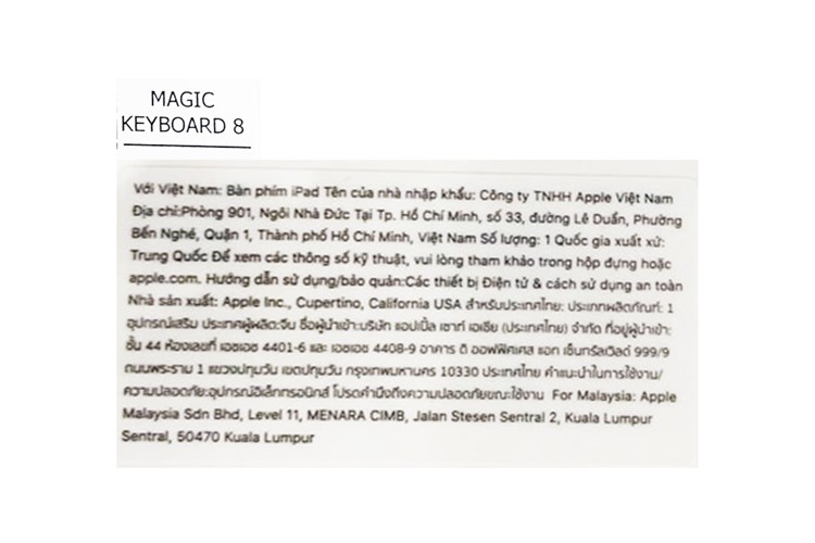 Bao da bàn phím Smart Keyboard 8 US iPad 10.2 inch Apple MX3L2 Màu Đen