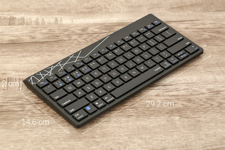 Bộ Bàn Phím Chuột Không Dây Bluetooth Rapoo 8000M Màu Đen