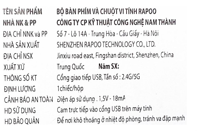 Bộ Bàn Phím Chuột Không Dây Bluetooth Rapoo 8000M Màu Đen