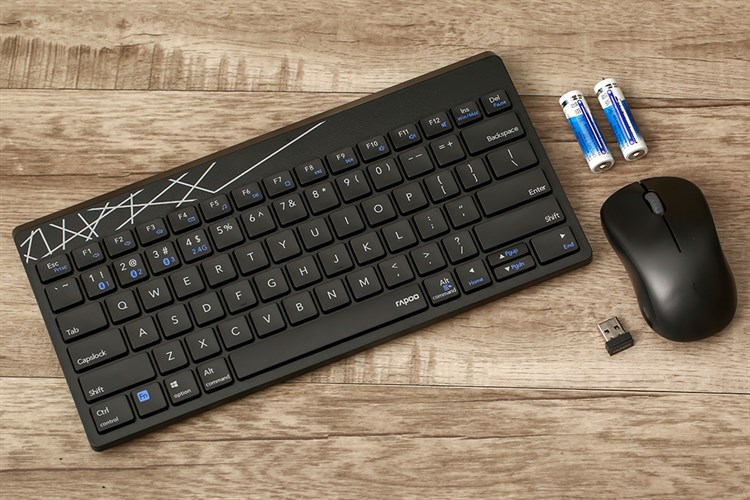 Bộ Bàn Phím Chuột Không Dây Bluetooth Rapoo 8000M Màu Đen