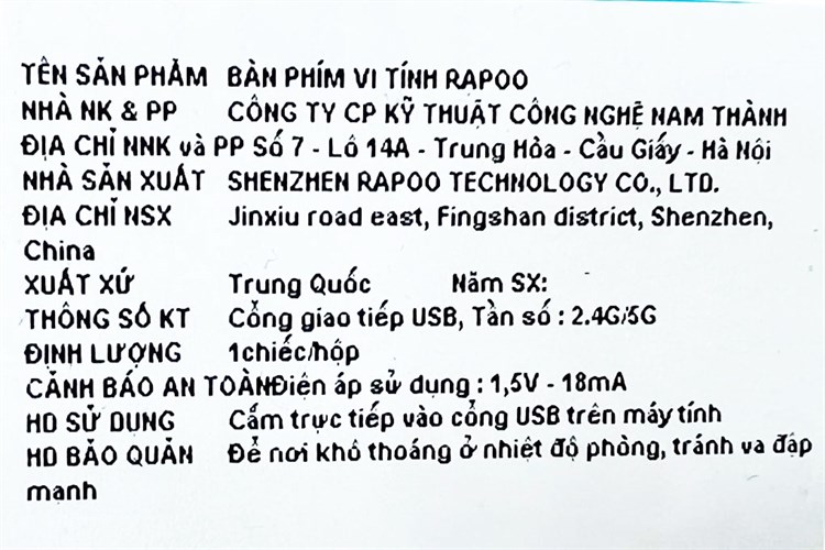 Bàn Phím Không Dây Touchpad Rapoo K2800 Màu Đen