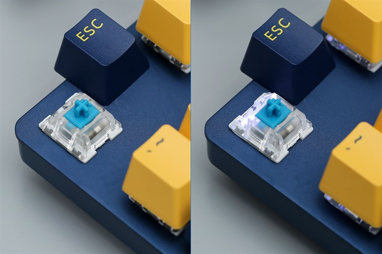 Bàn Phím Cơ Có Dây Gaming Rapoo V500Pro Màu Vàng - Xanh dương