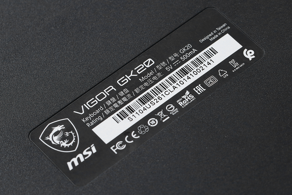 Bàn Phím Có dây Gaming MSI Vigor GK20 US - 15