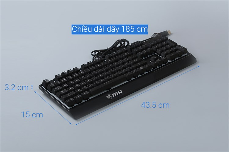 Bàn Phím Có Dây Gaming MSI Vigor GK30 US Màu Đen
