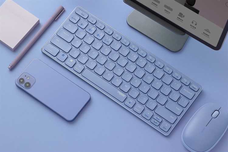 Bàn Phím Không Dây Bluetooth Rapoo E9050G Màu Tím