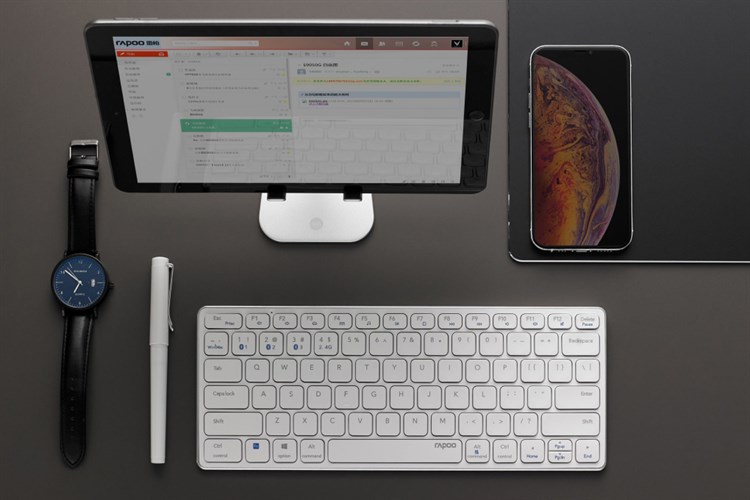 Bàn Phím Không Dây Bluetooth Rapoo E9050G Màu Trắng