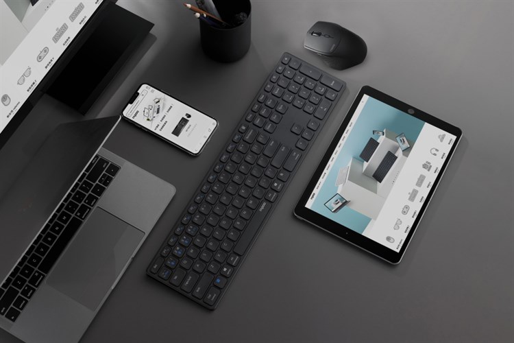 Bàn Phím Không Dây Bluetooth Rapoo E9550G Màu Đen