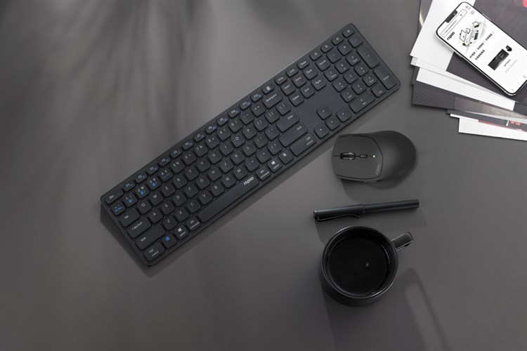 Bàn Phím Không Dây Bluetooth Rapoo E9550G Màu Đen
