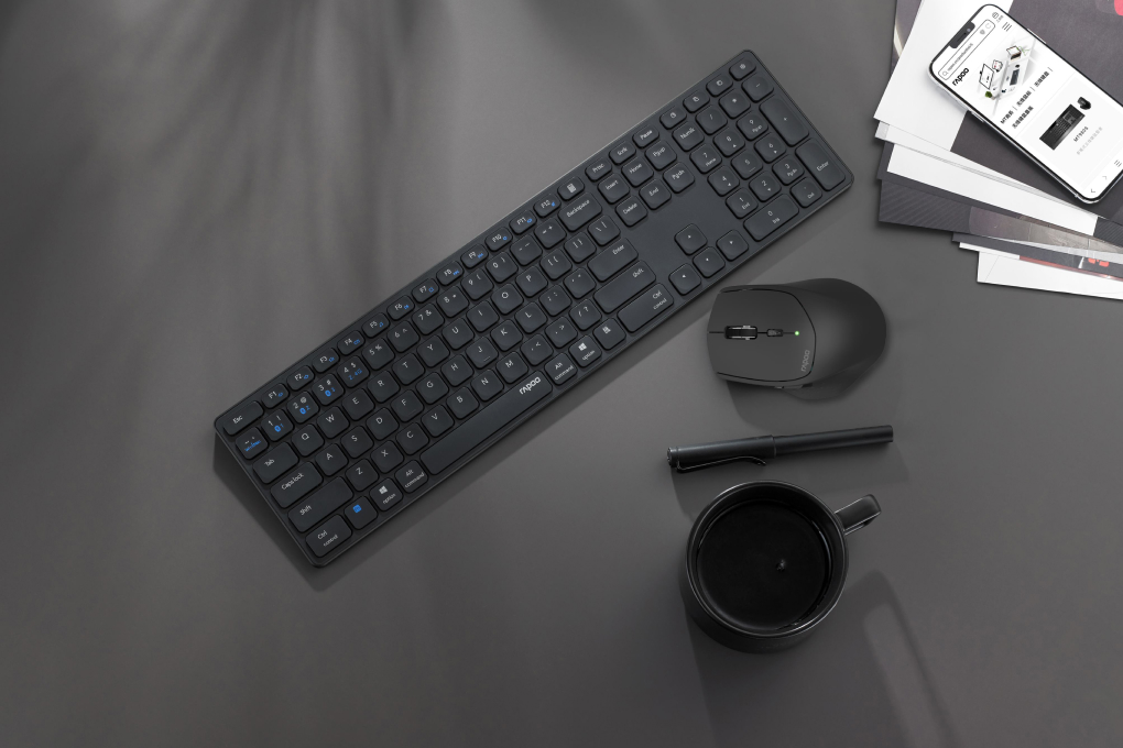 Bàn Phím Không Dây Bluetooth Rapoo E9550G Màu Đen