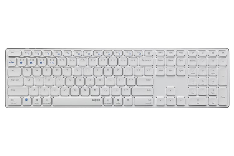 Bàn Phím Không Dây Bluetooth Rapoo E9550G Màu Trắng