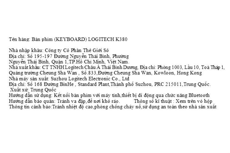 Bàn phím Bluetooth Logitech K380 Màu Đen