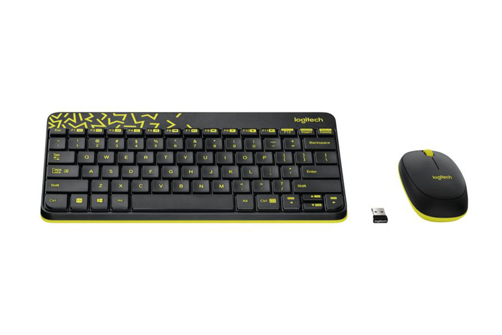 Bộ Bàn Phím Chuột Không Dây Logitech MK240 Màu Đen - Vàng