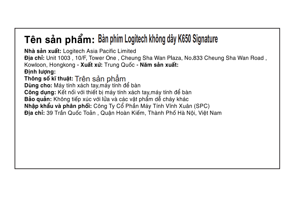 Bàn Phím Bluetooth Logitech Signature K650 Màu Xám than