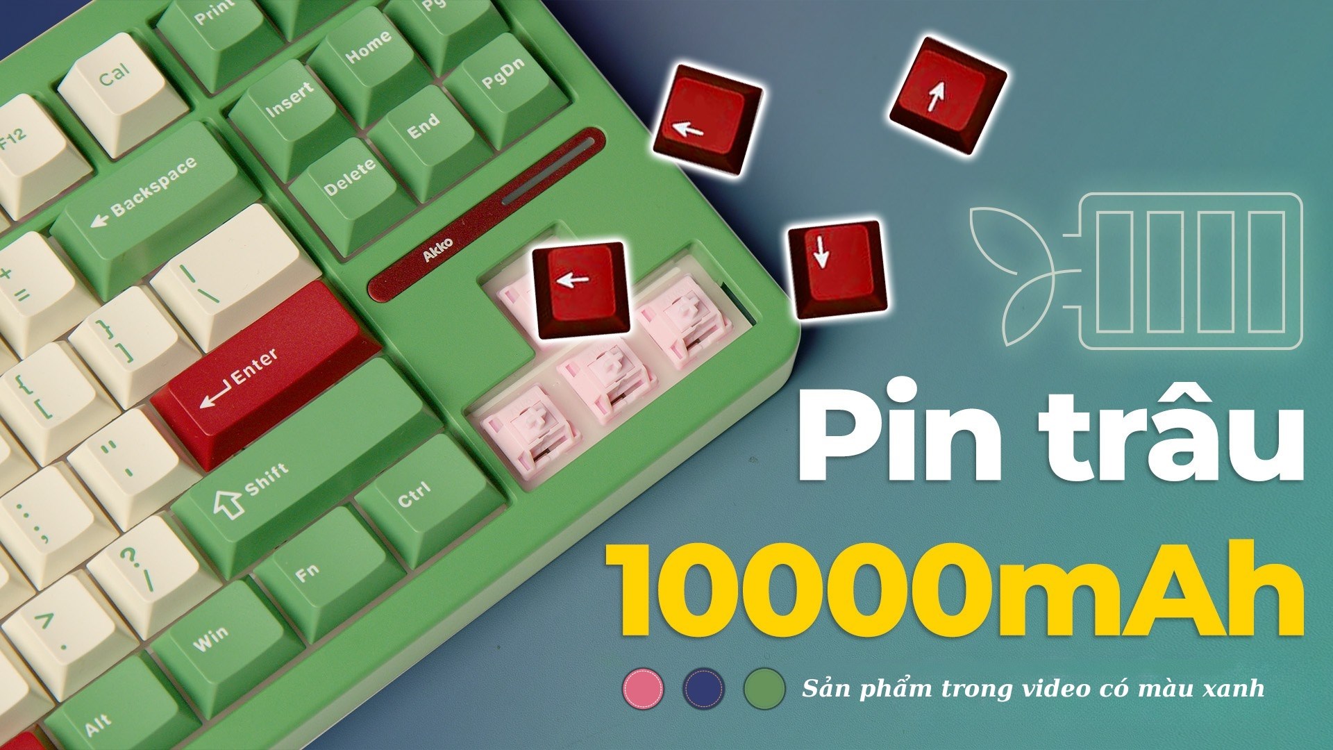 Bàn Phím Cơ Bluetooth Akko TAC87 Matcha Red Bean Stellar Rose