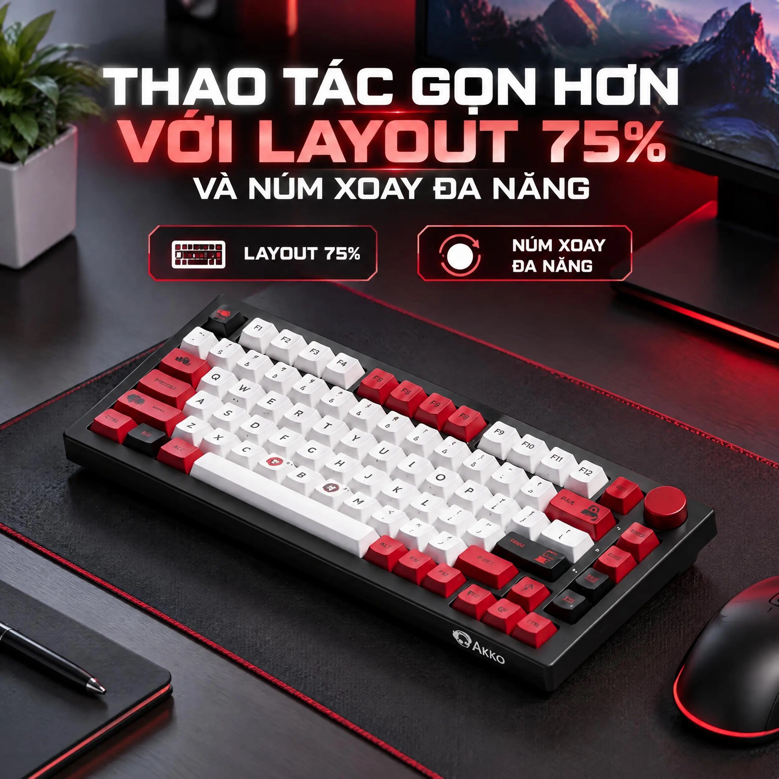 Bàn Phím Cơ Bluetooth AKKO 5075B Plus World Tour Viet Nam