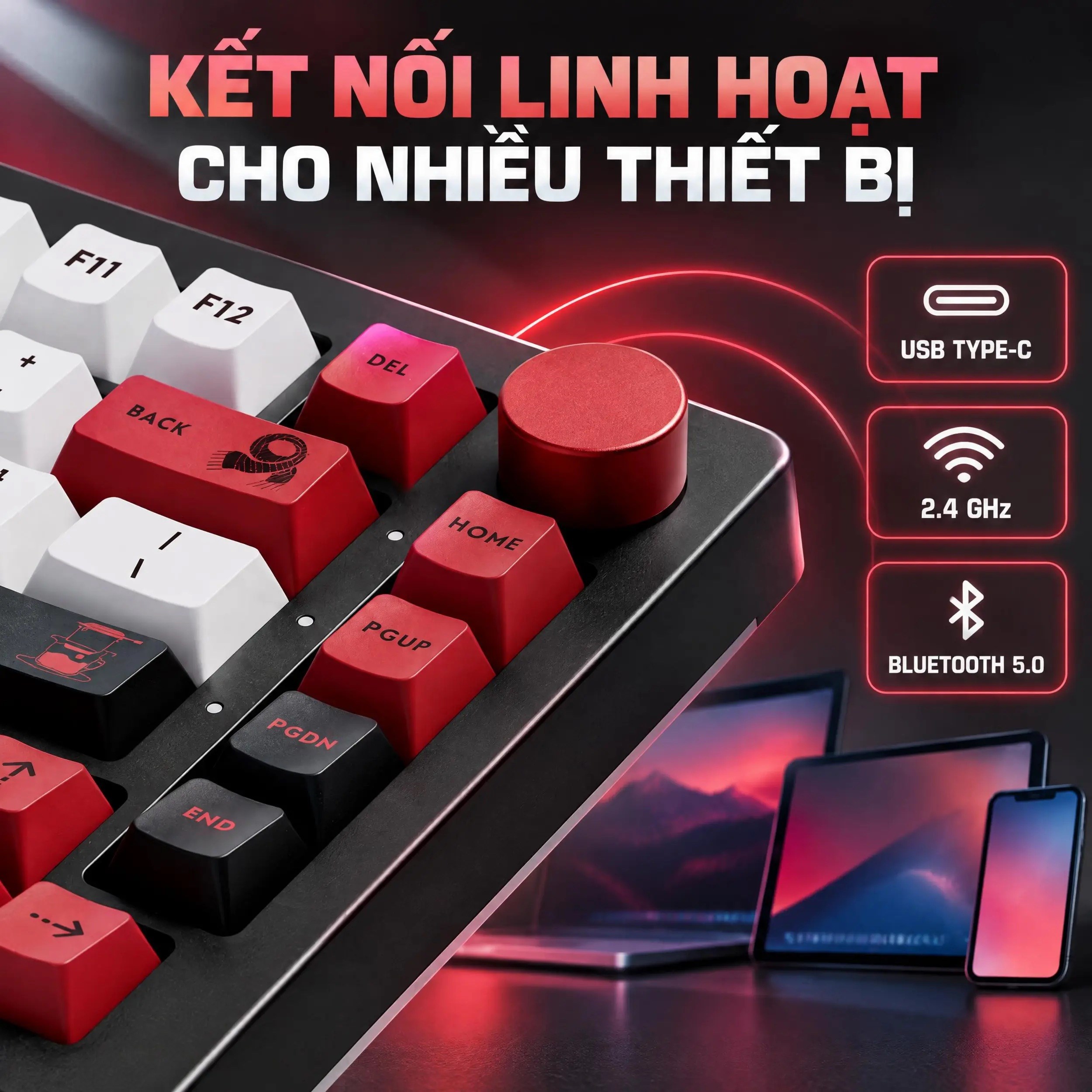 Bàn Phím Cơ Bluetooth AKKO 5075B Plus World Tour Viet Nam