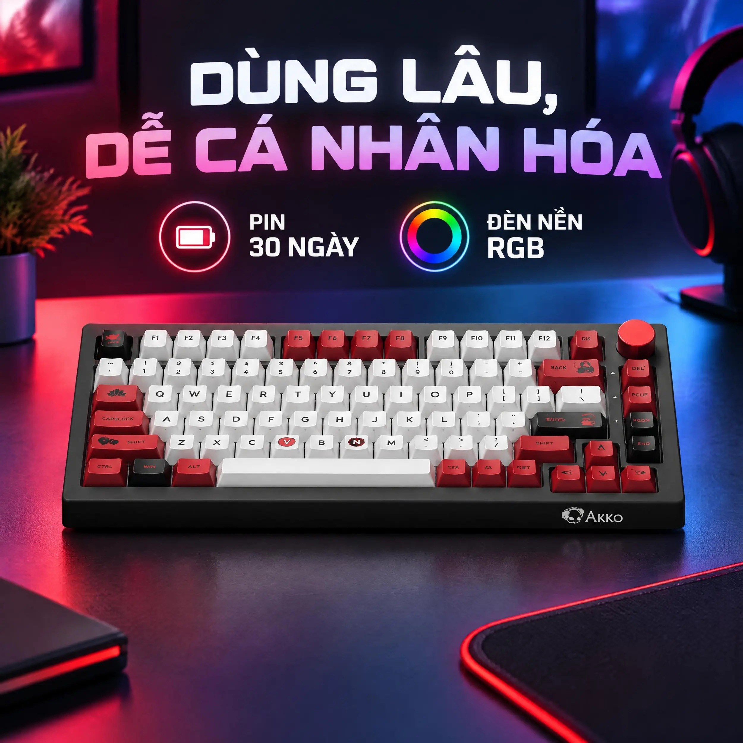 Bàn Phím Cơ Bluetooth AKKO 5075B Plus World Tour Viet Nam