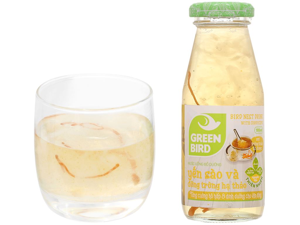 6 chai nước yến sào đông trùng hạ thảo Green Bird 185ml 16