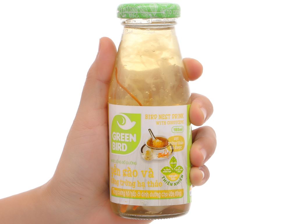 6 chai nước yến sào đông trùng hạ thảo Green Bird 185ml 15
