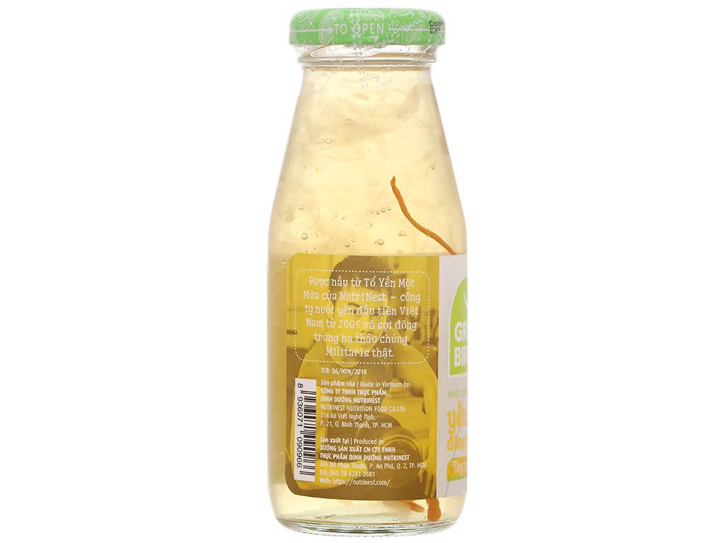6 chai nước yến sào đông trùng hạ thảo Green Bird 185ml 12