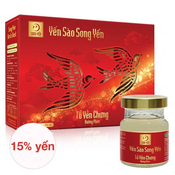 Hộp 5 hũ nước yến sào đường phèn Song Yến vị ngọt thanh 70 ml/hũ (từ 1 tuổi) - AVAKids.com