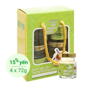 Lốc 4 hũ nước yến sào chưng đường phèn Green Bird 72g