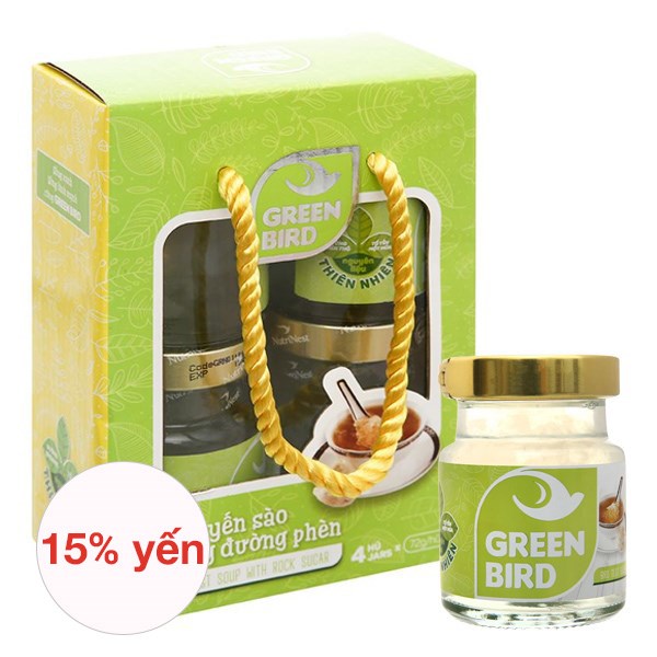Hộp 4 hũ nước yến sào đường phèn Green Bird 72g (từ 1 tuổi) - AVAKids.com