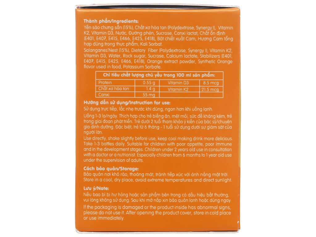 Nước yến sào Nunest Kid Grow cam 70ml 4