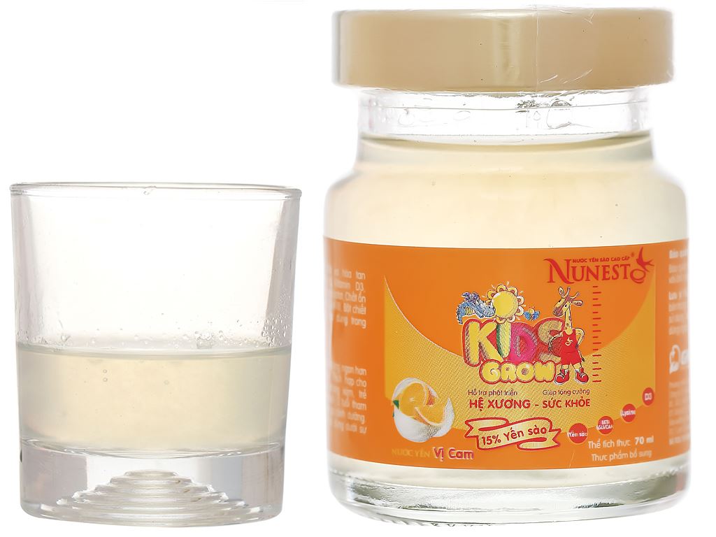 Nước yến sào Nunest Kid Grow cam 70ml 12