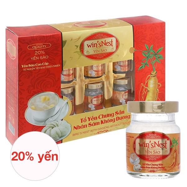 Hộp 6 hũ nước yến sào WinsNest vị nhân sâm không đường 70 ml (từ 3 tuổi) - AVAKids.com