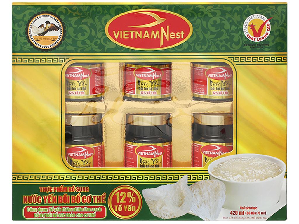 Hộp 6 hũ nước yến Việt Nam Nest vani 70ml 3