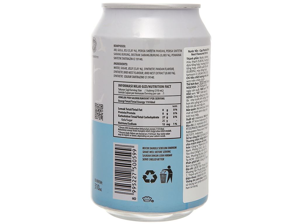 24 lon nước yến Cap Panda 310ml giá tốt tại Bách hoá XANH