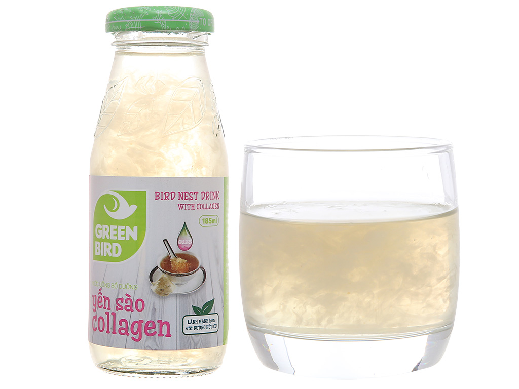Lốc 6 chai nước yến collagen Green Bird 185ml 12
